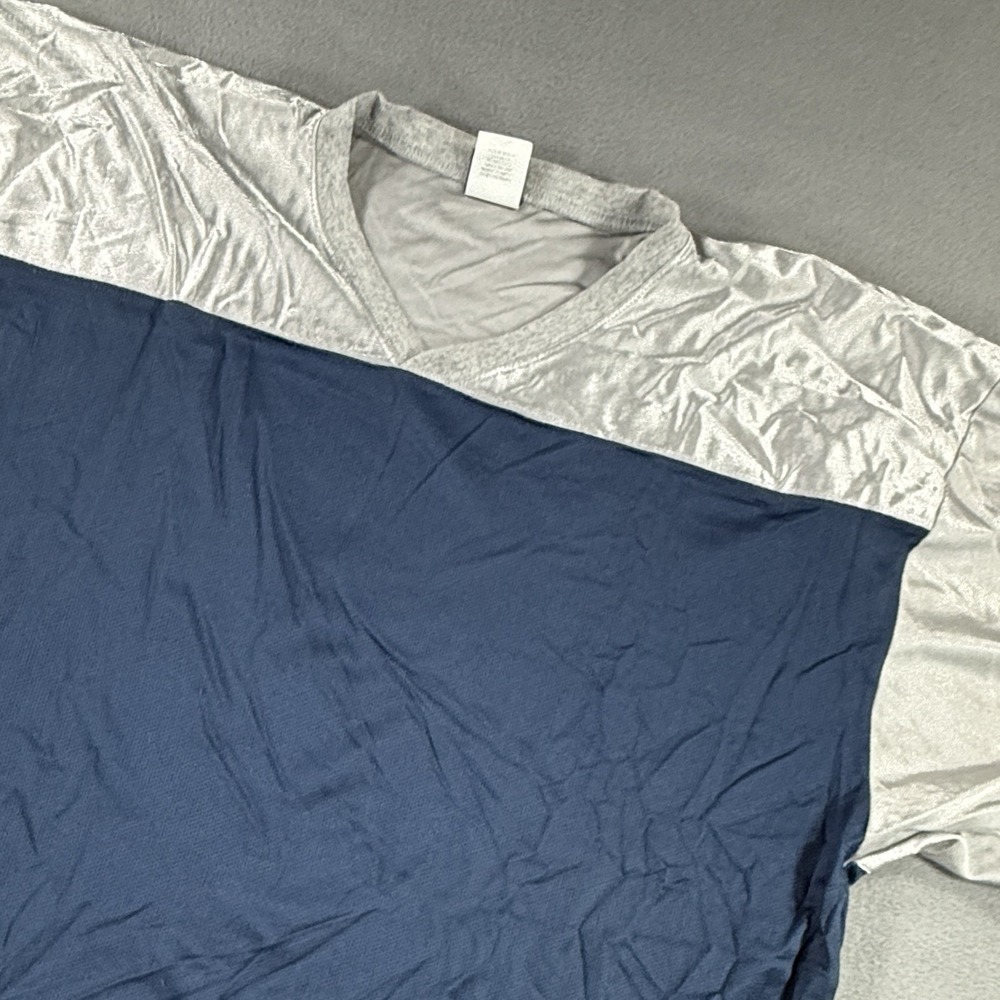 Vintage 90s Mens XL First Run Shirt Blue Jersey USA Made Long Short Sleeve